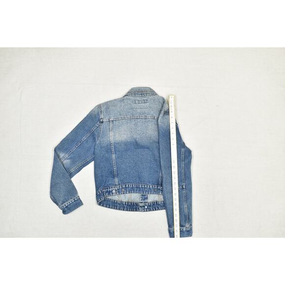 EXPRESS JEANS Women's Regular Size L Vintage Denim Jacket Blue - Picture 6 of 8